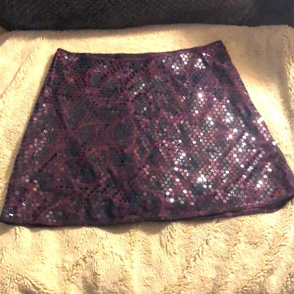 Express Sequined Mini Skirt, size 1/2 - Picture 1 of 6